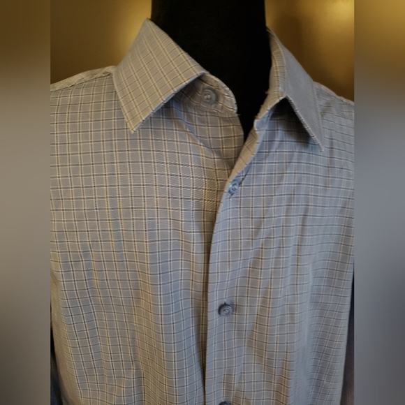 Mexx Blue Checkered Dress Shirt - L - Picture 1 of 5